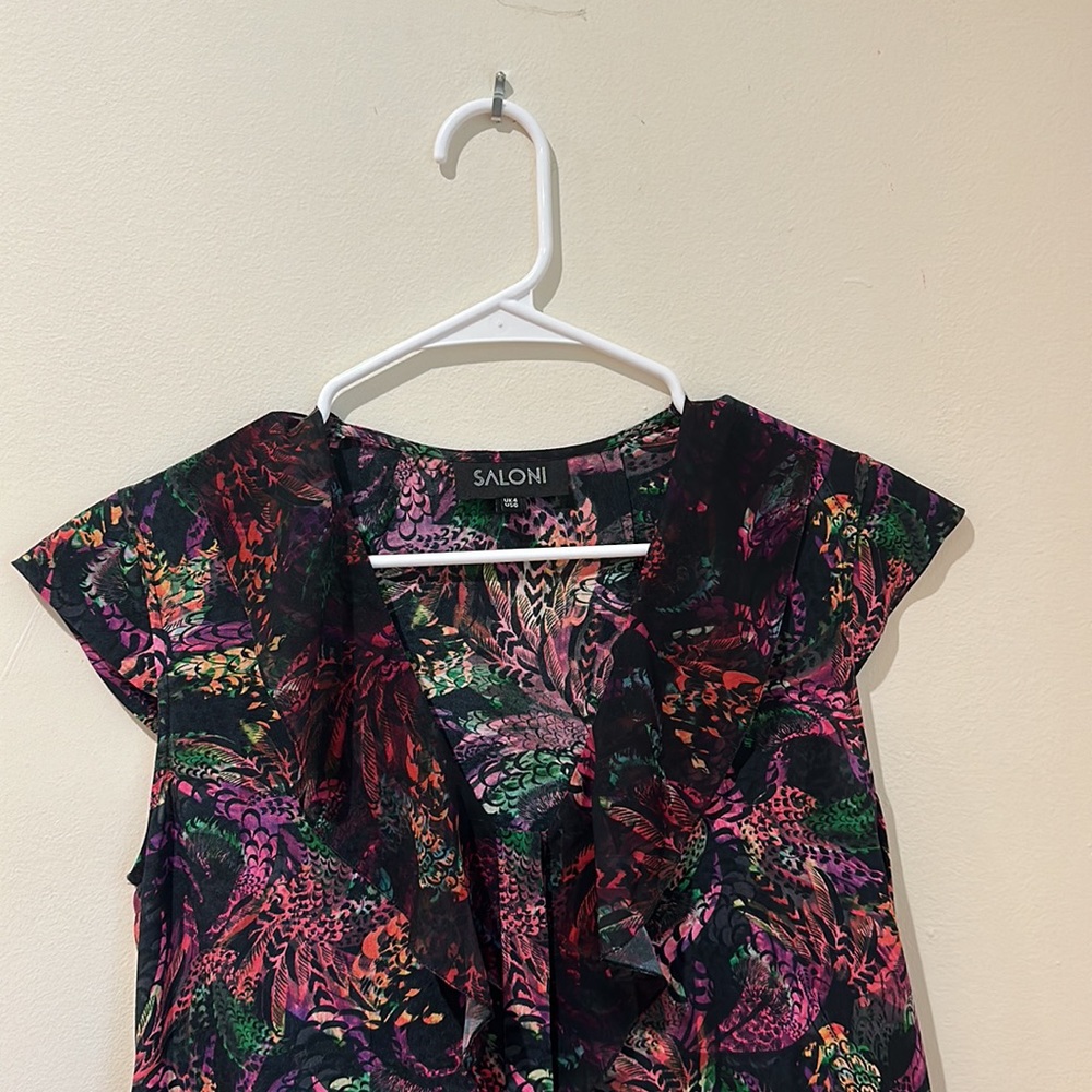 SALONI Katie Women’s 100% Silk Dress Size 0 - Picture 3 of 8
